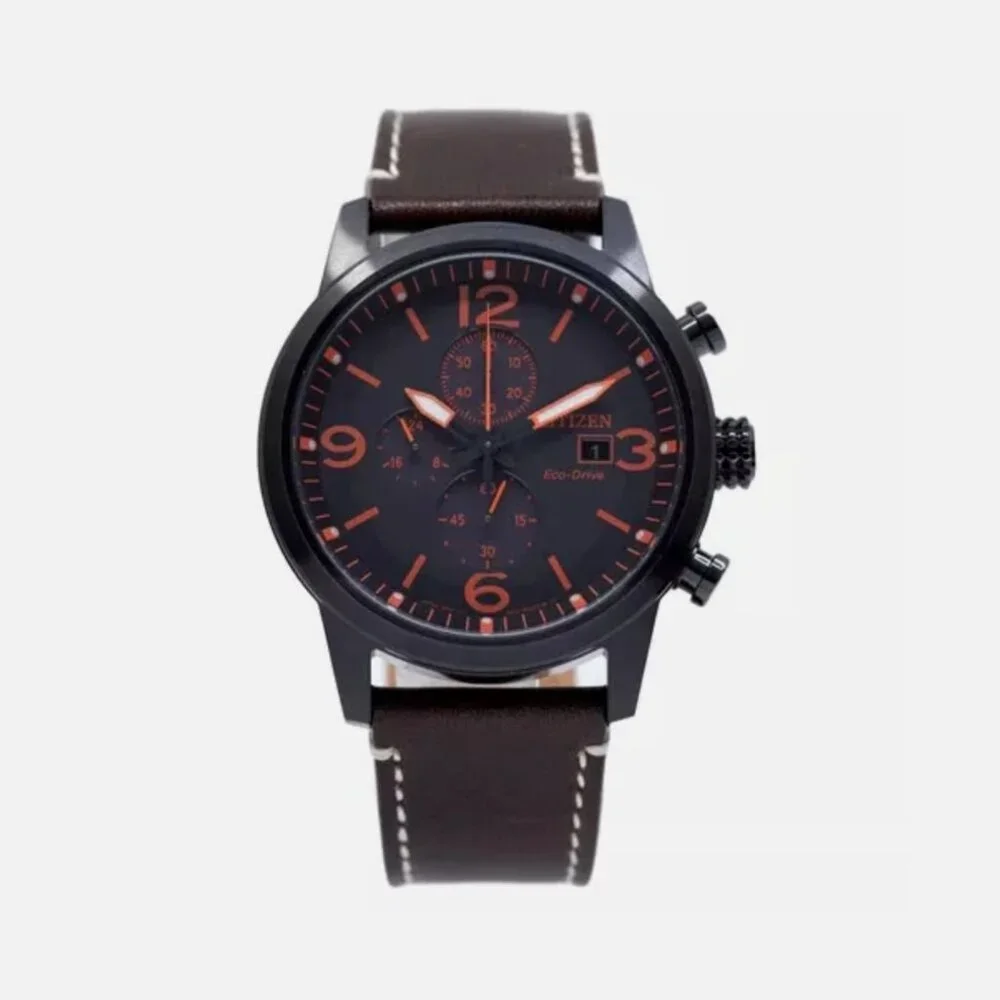 Citizen Men's Eco-Drive 43mm Pro Brown Calendar Leather Watch